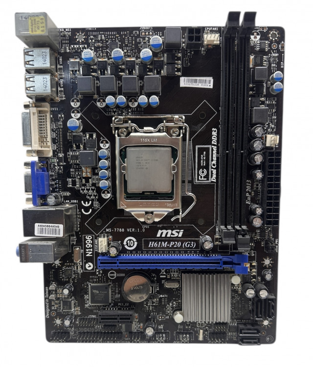 Материнская плата MSI H61M-P20 (G3) +I5-2400 Socket 1155