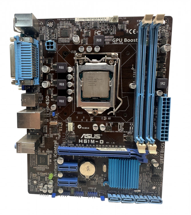 Материнская плата ASUS H61M-D +I3-3220 Socket 1155