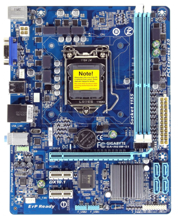 Материнская плата GIGABYTE GA-H61M-S1 (rev.2.0) Socket 1155