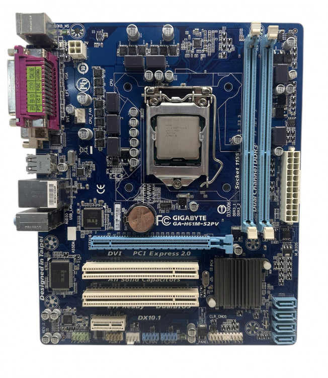 Материнская плата GIGABYTE GA-H61M-S2PV+I3-2120 Socket 1155