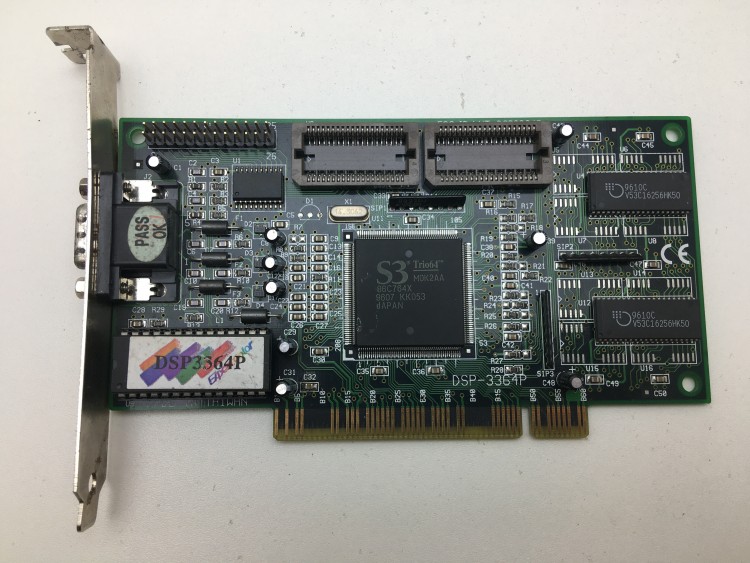 Видеокарта  S3 Trio 64 PCI 1mb 70MHz SDR 