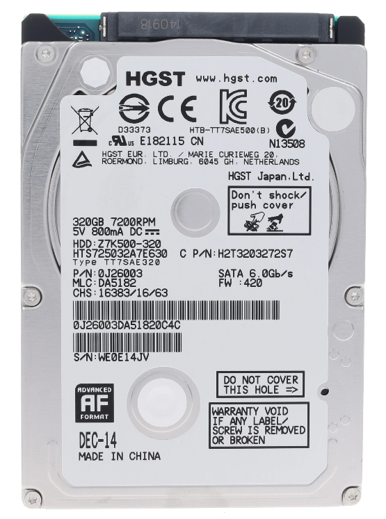 Жесткий диск HTS725032A7E630 320GB SATA 2,5''