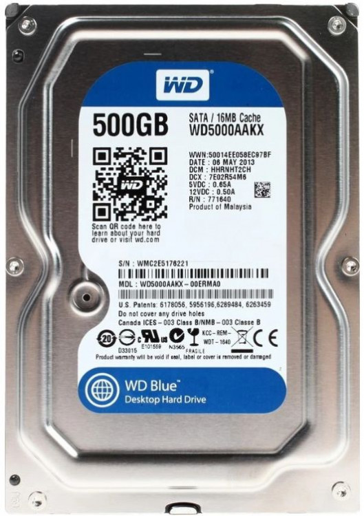 Жёсткий диск Western Digital Blue WD5000AAKX 500GB SATA 3.5