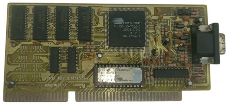 Видеокарта Cirrus Logic CL-GD5420-75QC-C 512Kb ISA