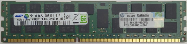 Оперативная память серверная Samsung 4 ГБ DDR3 1333mgz DIMM CL9 M393B5170GB0-CH9 DDR3 ECC