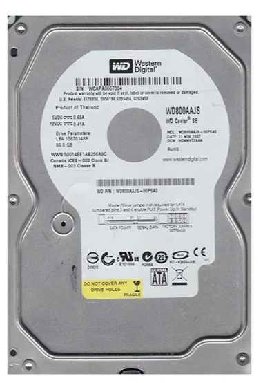 Жёсткий диск Western Digital Blue WD WD800AAJS 80GB SATA 3.5