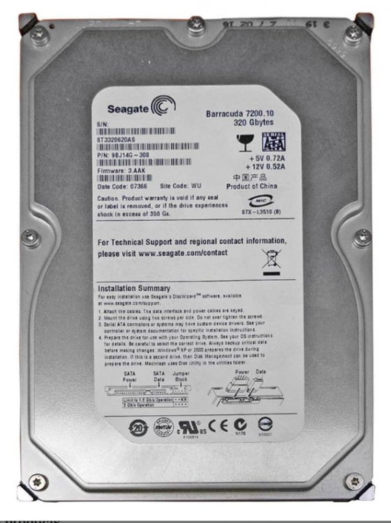 Жесткий диск Seagate 320GB ST3320620AS SATA ll 3.5