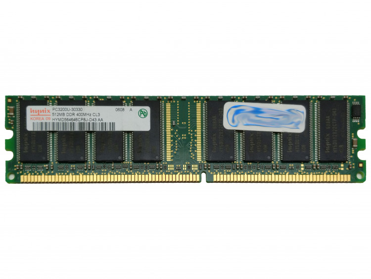 Оперативная память HYNIX 512MB PC3200U-30330 DDR400 DIMM CL3 HYMD564646CP8J-D43 AA