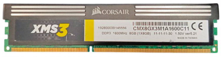 Оперативная память 8Gb Corsair XMS3 CMX8GX3M1A1600C11 DDR3 1600 DIMM
