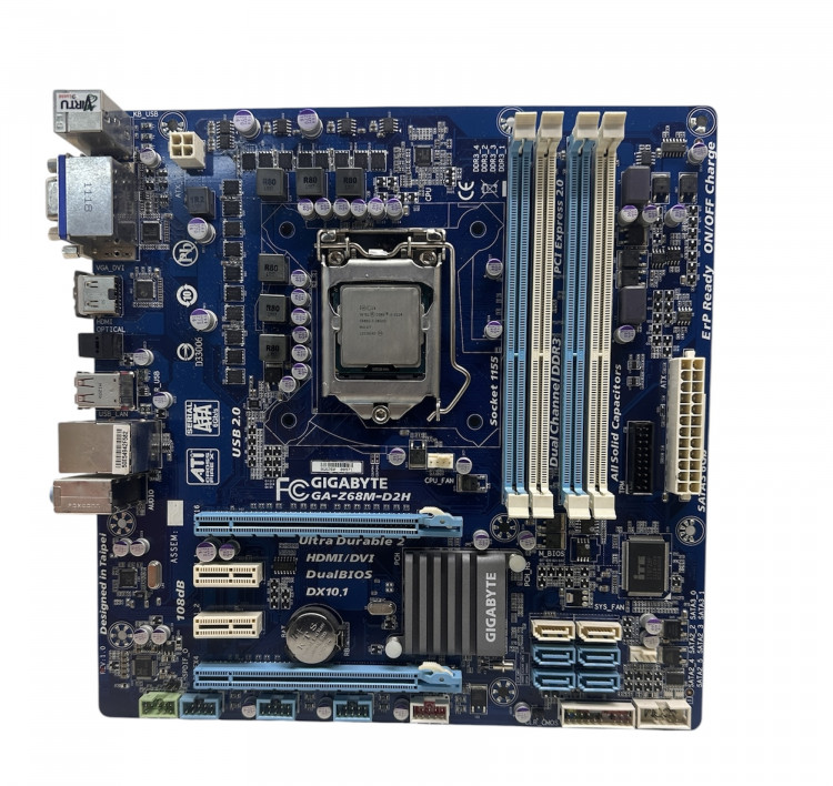 Материнская плата GIGABYTE GA-Z68M-D2H +I3-3220Socket 1155