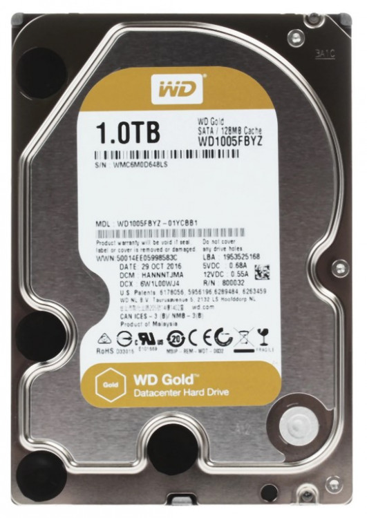Жесткий диск Western Digital WD Gold WD1005FBYZ 1Tb SATAIII 3,5