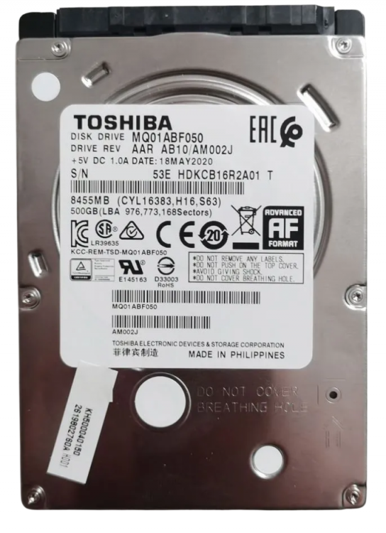 Жесткий диск TOSHIBA MQ01ABF050 500Gb SATA II 2,5 
