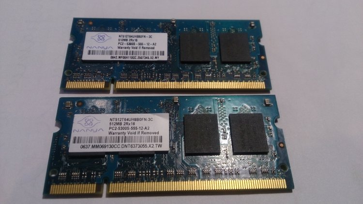 SODIMM Nanya DDR2 512MB 2Rx16 PC2-5300S-555-12-A2