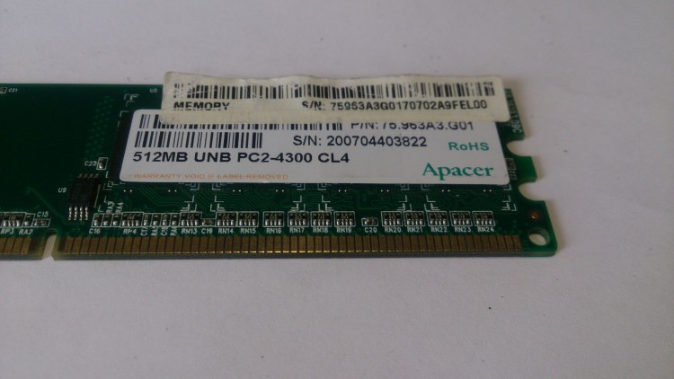 Оперативная память Apacer DDR2 512MB UNB PC2-4300 CL4