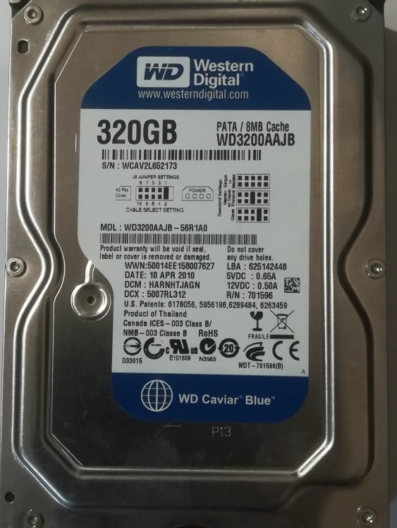 Жесткий диск Western Digital Caviar Blue WD3200AAJB -56r1a0 IDE 320gb 3.5