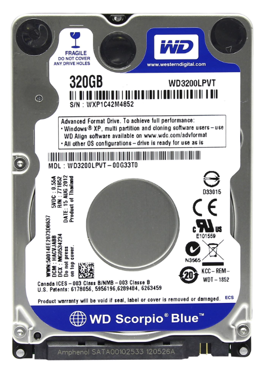 Жёсткий диск Western Digital Scorpio Blue WD3200LPVT 320GB SATA II 2.5